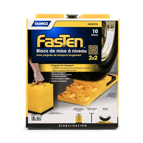 Camco Qualifies for Free Shipping Camco Fasten Leveling Blocks with T-Handle 2 x 2 Yellow #44512