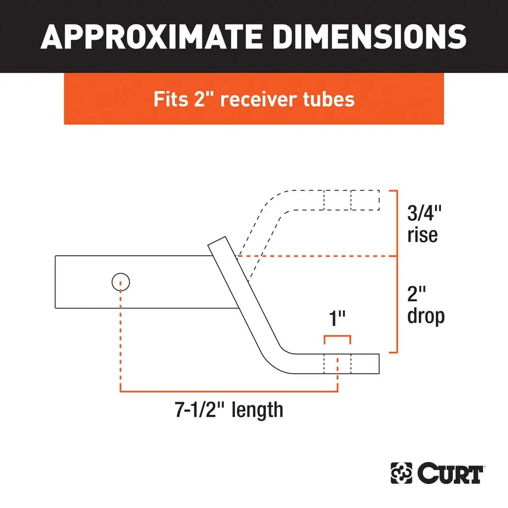 CURT Qualifies for Free Shipping CURT 2" Drop 3/4" Rise 7-1/2" L #45830