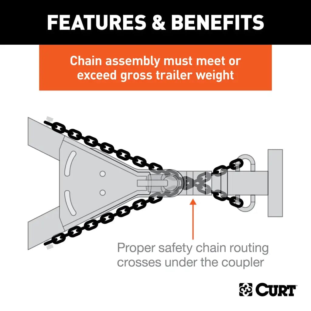 CURT Qualifies for Free Shipping CURT 27" Single Chain 1-3/8" S-Hook 2000 lb Bulk #80020