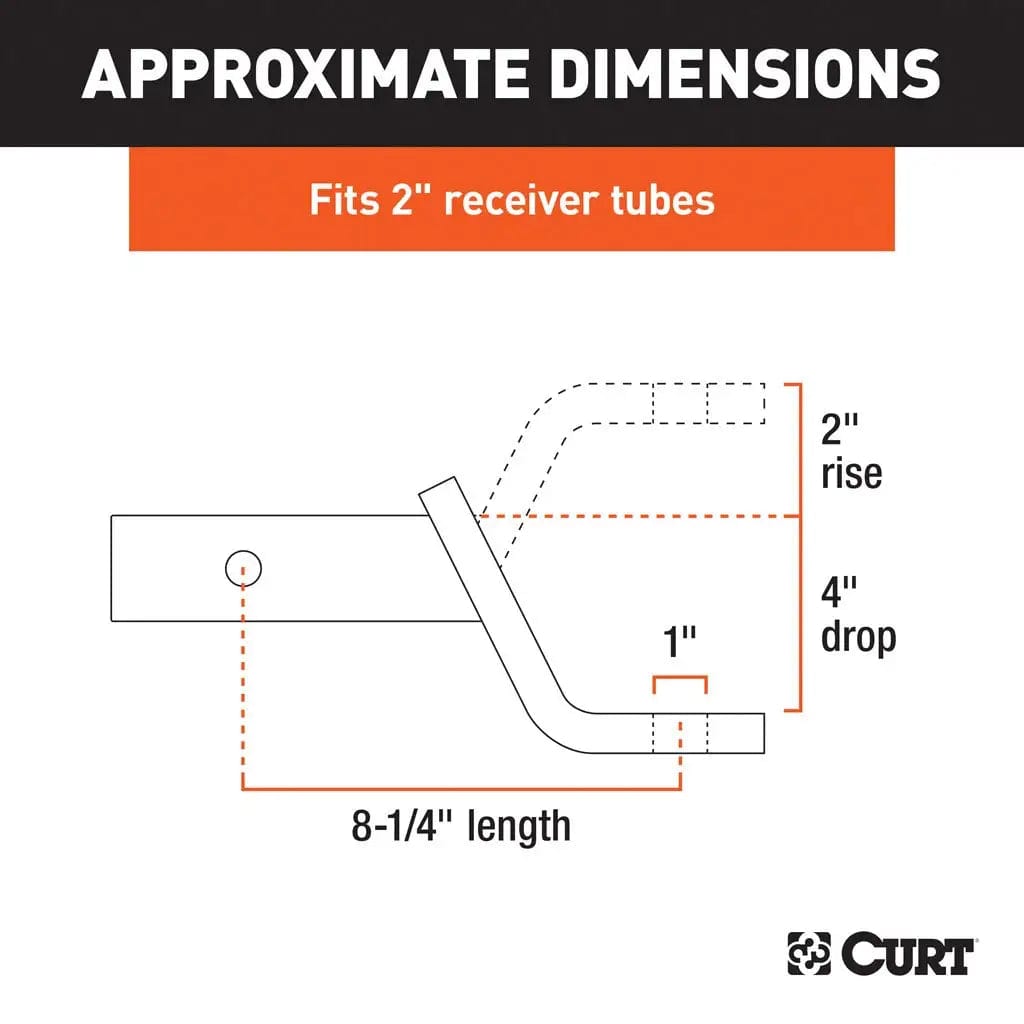 CURT Qualifies for Free Shipping CURT 4" Drop 2" Rise 8-1/4" L #45850