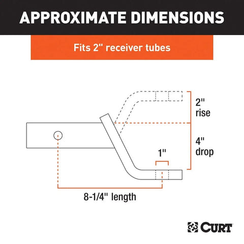 CURT Qualifies for Free Shipping CURT 4" Drop 2" Rise 8-1/4" L #45850