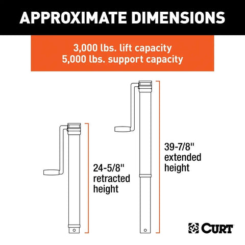 CURT Qualifies for Free Shipping CURT 5000 lb Support/3000 lb Lift Capacity #28359