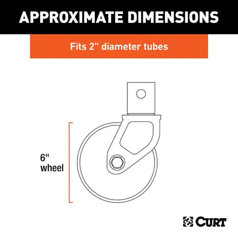 CURT Qualifies for Free Shipping CURT 6" Caster for 2" Tube 1200 lb Bulk #28276