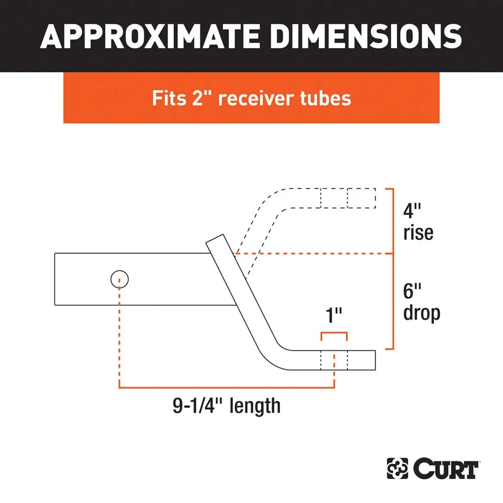 CURT Qualifies for Free Shipping CURT 6" Drop 4" Rise 9-1/4" L #45870