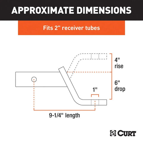 CURT Qualifies for Free Shipping CURT 6" Drop 4" Rise 9-1/4" L #45870