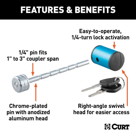 CURT Qualifies for Free Shipping CURT Adjustable Lock Coupler #23503