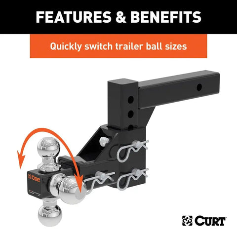 CURT Qualifies for Free Shipping CURT Adjustable Tri-Ball Mount #45799