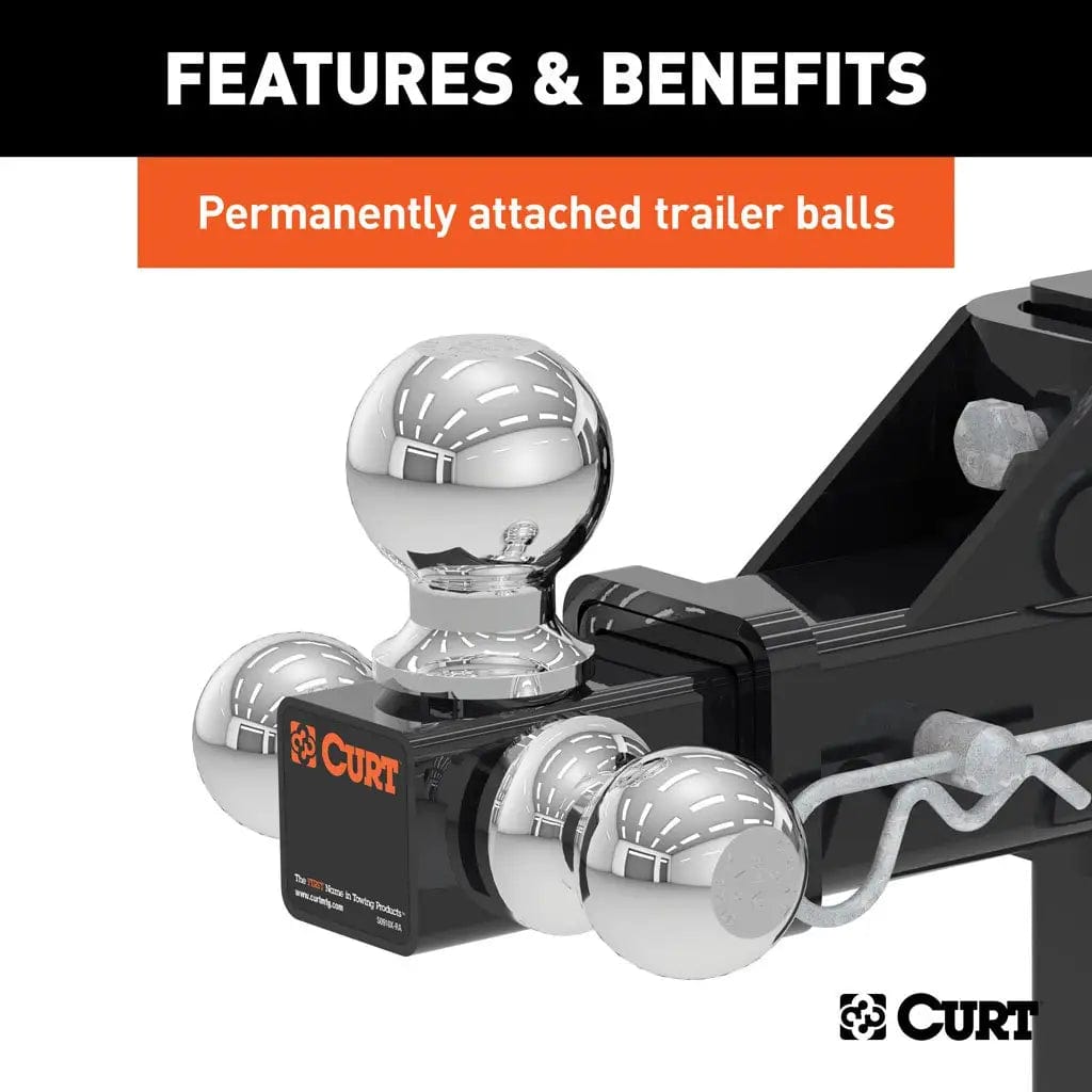 CURT Qualifies for Free Shipping CURT Adjustable Tri-Ball Mount #45799