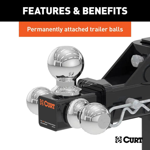 CURT Qualifies for Free Shipping CURT Adjustable Tri-Ball Mount #45799