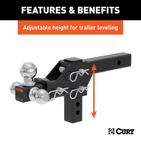 CURT Qualifies for Free Shipping CURT Adjustable Tri-Ball Mount #45799