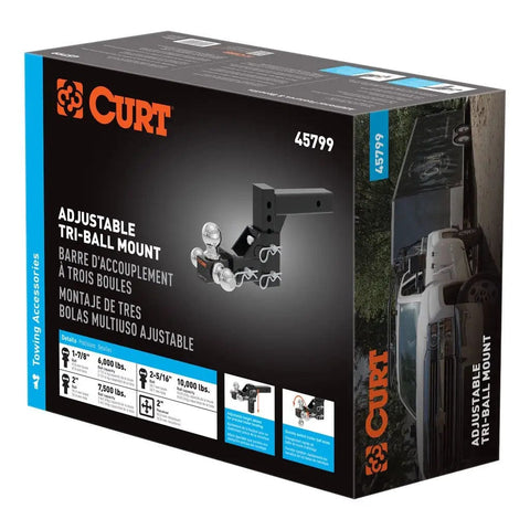 CURT Qualifies for Free Shipping CURT Adjustable Tri-Ball Mount #45799