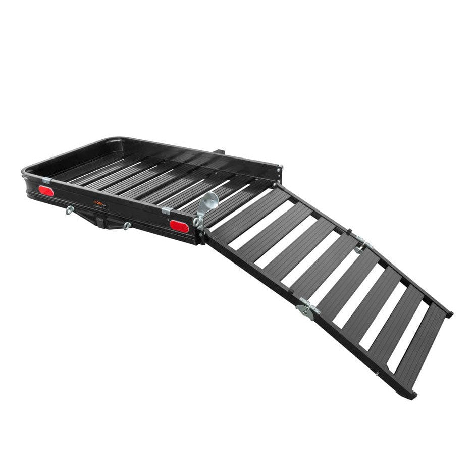 CURT Oversized - Not Qualified for Free Shipping CURT Aluminum 2" Hitch Cargo Carrier with Ramp 50" x 30" Black #18112