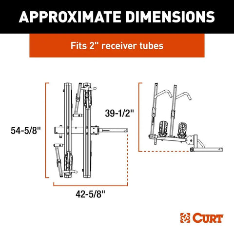 CURT Not Qualified for Free Shipping CURT Bike Rack Aluminum Tray-Style Hitch-Mounted #18088