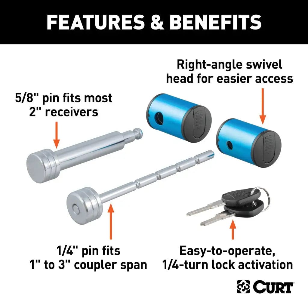 CURT Qualifies for Free Shipping CURT Hitch & Coupler Lock Set #23505