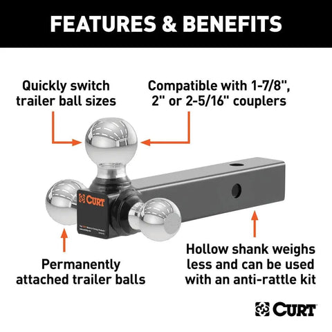 CURT Qualifies for Free Shipping CURT Multi-Ball Mount #45001