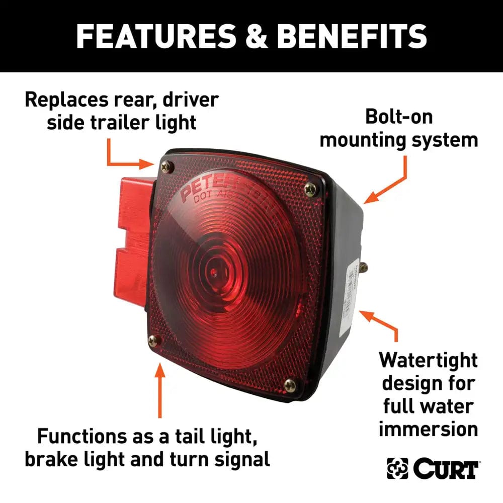 CURT Qualifies for Free Shipping CURT Red Submersible Combo Light Driver Side #53453