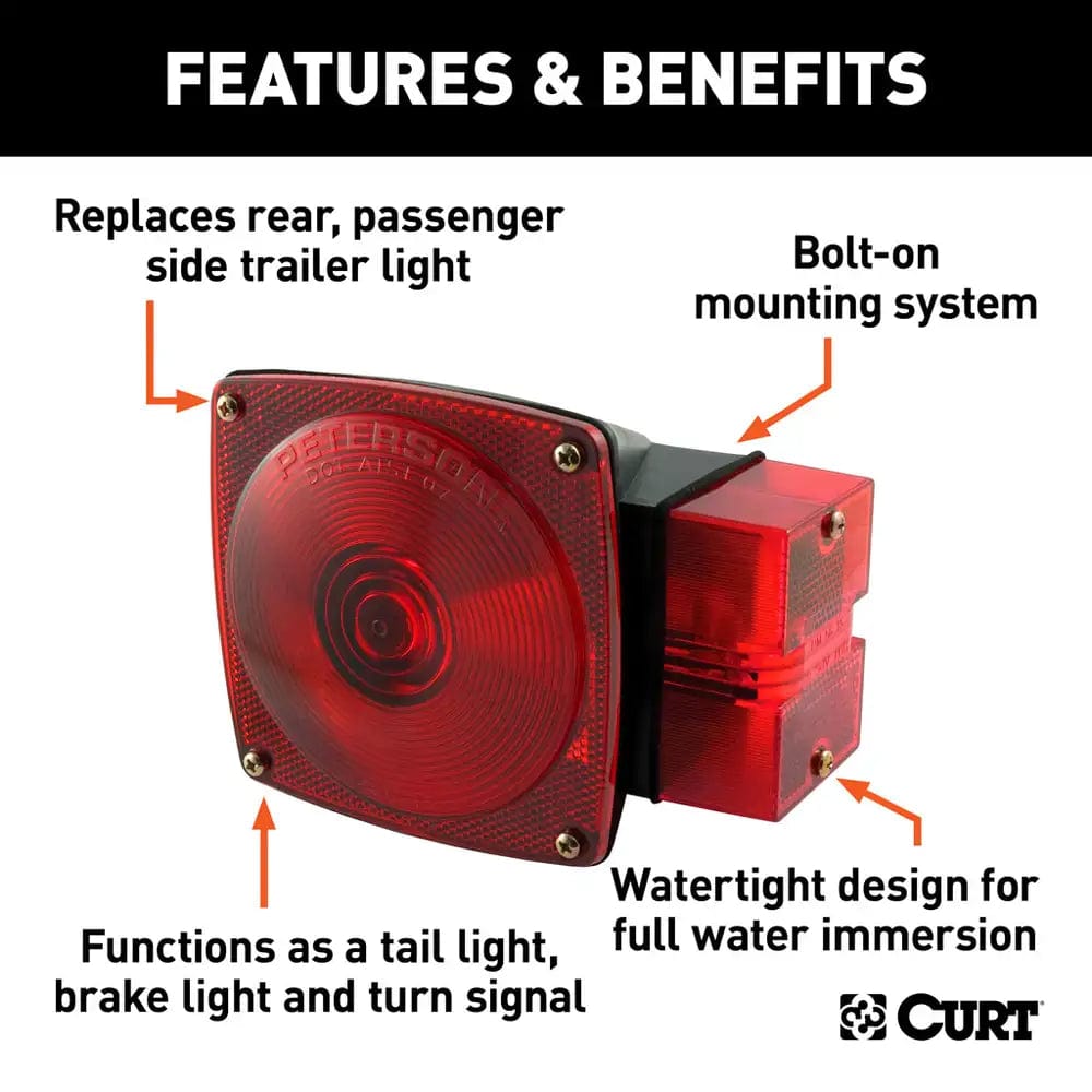 CURT Qualifies for Free Shipping CURT Red Submersible Combo Light Passenger Side #53452