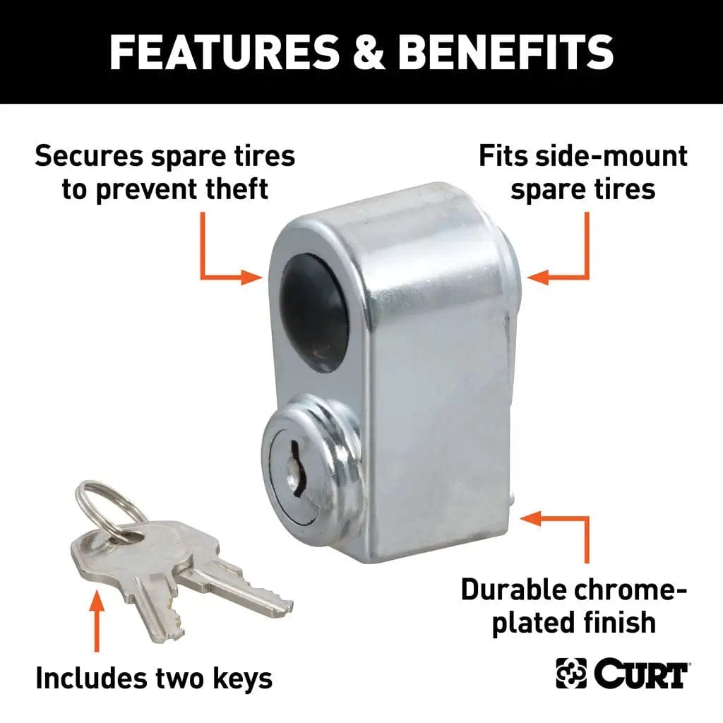 CURT Qualifies for Free Shipping CURT Spare Tire Lock Chrome #23562