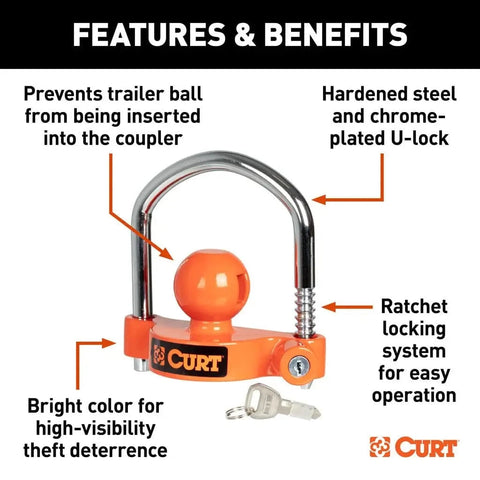 CURT Qualifies for Free Shipping CURT Universal Trailer Coupler Lock #23090