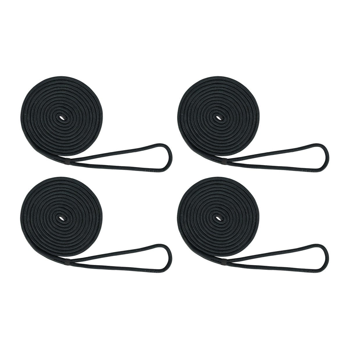 Extreme Max Qualifies for Free Shipping Extreme Max BoatTector Double Braid Nylon Dock Line 4-pk 3/8" x 15' Black #3006.3016