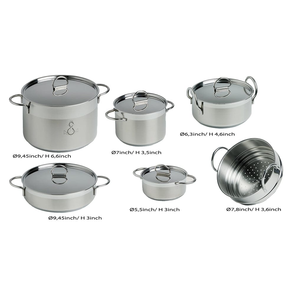 Marine Business Qualifies for Free Shipping Marine Business Kitchen Cookware Set Stainless Steel #20001