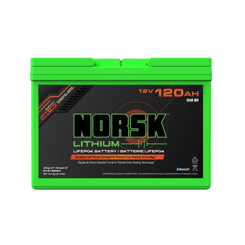 Norsk Qualifies for Free Shipping Norsk 12v 120AH Heated LiFePO4 Lithium Deep Cycle Marine Battery #B12120GH