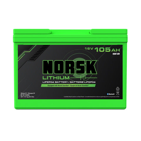 Norsk Qualifies for Free Shipping Norsk 16v 105AH LiFePO4 Lithium Deep Cycle Battery #B16105G