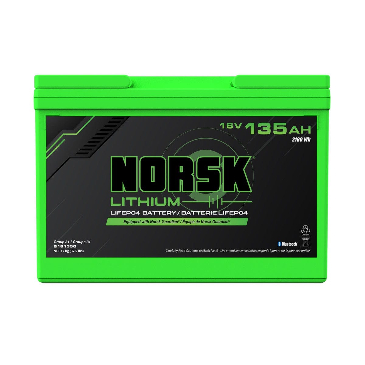 Norsk Qualifies for Free Shipping Norsk 16v 135AH LiFePO4 Lithium Deep Cycle Battery #B16135G