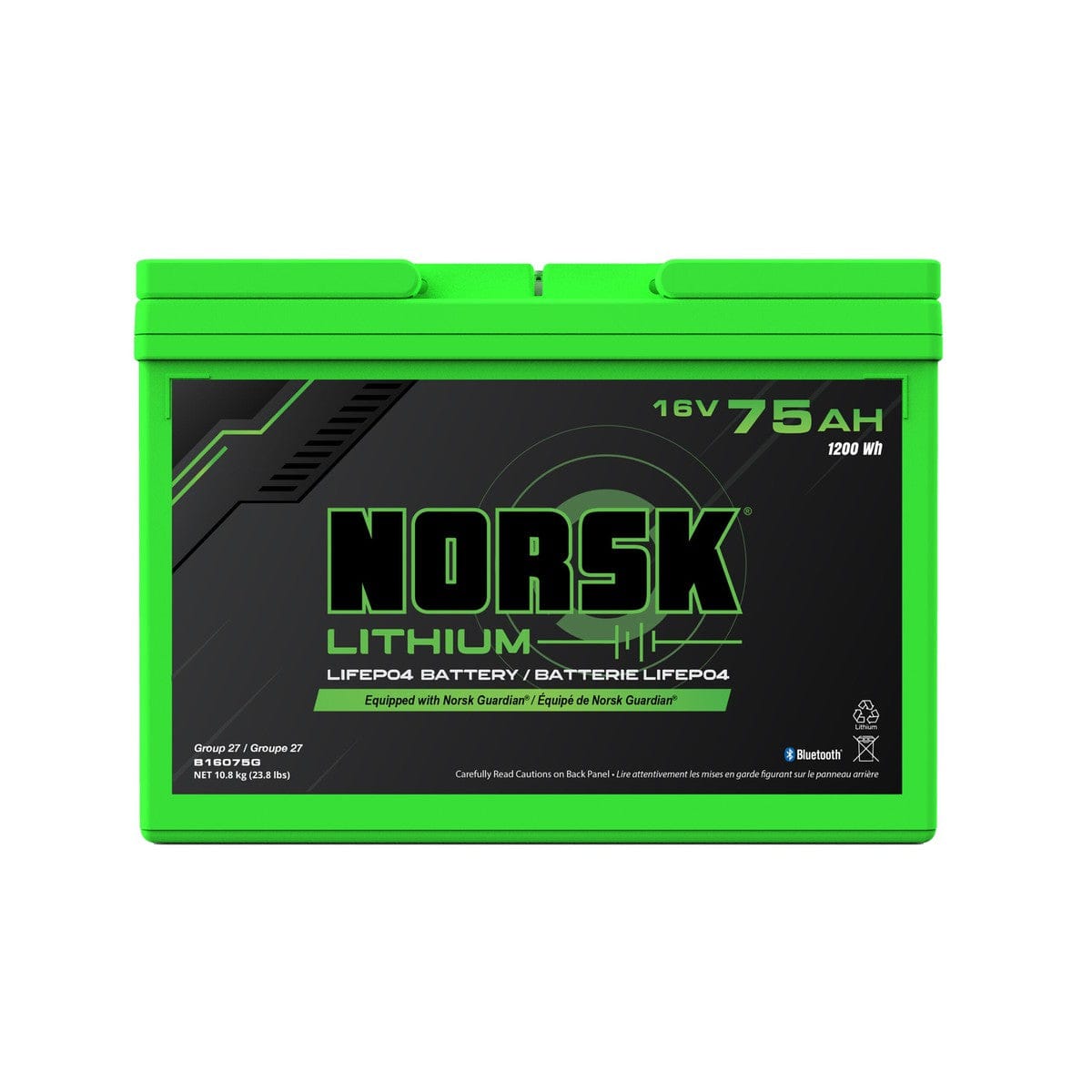 Norsk Qualifies for Free Shipping Norsk 16v 75AH LiFePO4 Lithium Deep Cycle Battery #B16075G