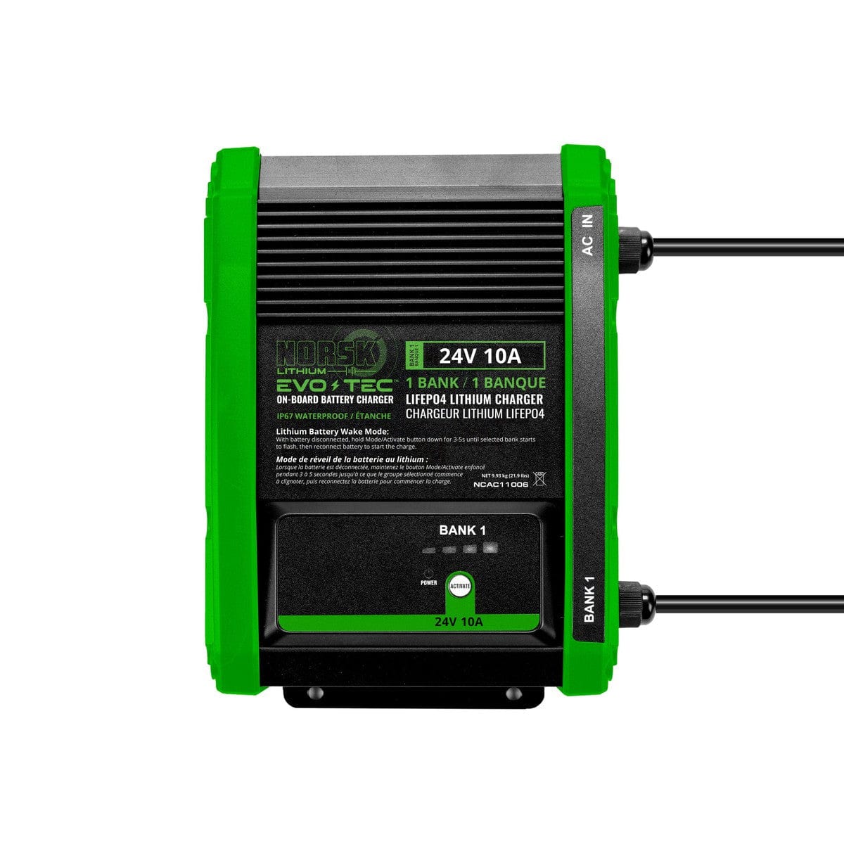 Norsk Qualifies for Free Shipping Norsk EVO-TEC 24v 10A 1-Bank On-Board Charger #NCAC11006