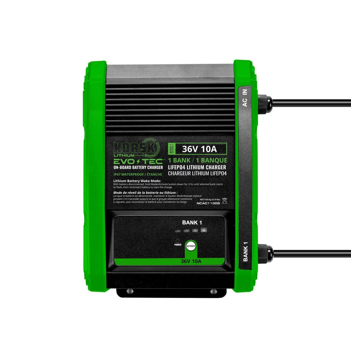 Norsk Qualifies for Free Shipping Norsk EVO-TEC 36v 10A 1-Bank On-Board Charger #NCAC11008