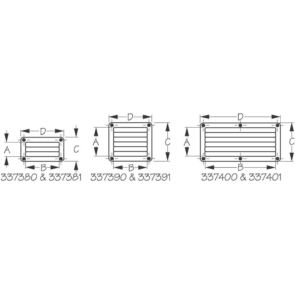 Sea-Dog Qualifies for Free Shipping Sea-Dog White Louvered Vent 3" x 5-1/2" #337380-1