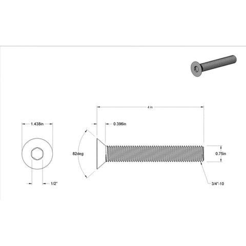 Sea Swivel Qualifies for Free Shipping Sea Swivel Stainless Bolt 3/4-10 4" Long #SEA-HDM-BOLT 3/4-4