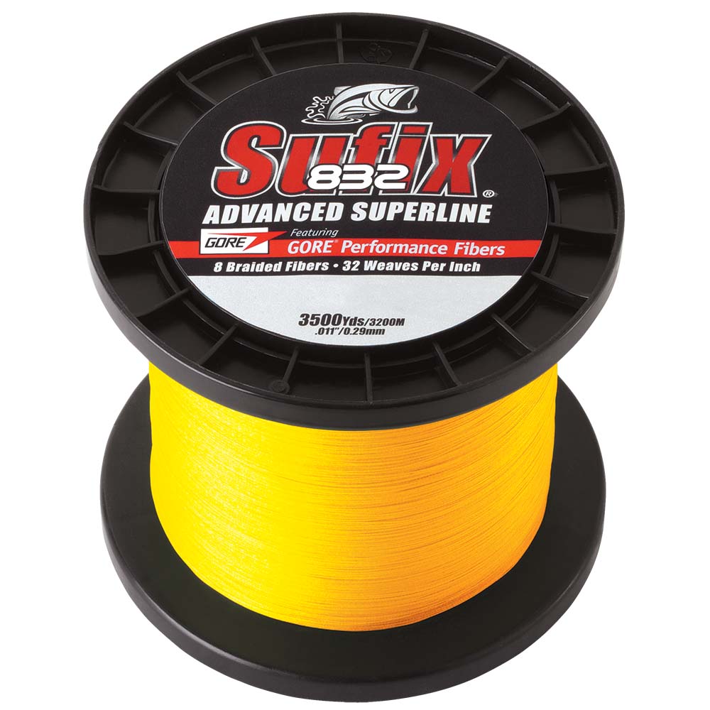 Sufix Qualifies for Free Shipping Sufix 832 Braid 30 lb Hi-Vis Yellow 3500 Yards #660-430Y