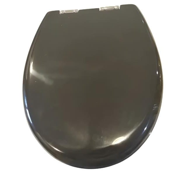 Thetford Not Qualified for Free Shipping Thetford TecmaBlack Toilet Seat & Cover with Chrome Hinges #38132