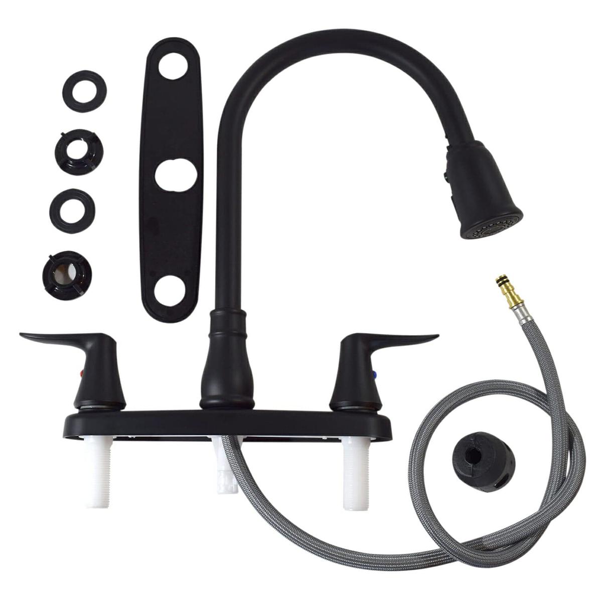Valterra Qualifies for Free Shipping Valterra Catalina 2-Handle Pull Down Kitchen Faucet Matte Black #PF221703