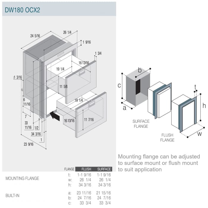 Vitrifrigo Truck Freight - Not Qualified for Free Shipping Vitrifrigo 5.1 cu ft Double-Drawer Fridge SS #DW180IXP4-EX-1