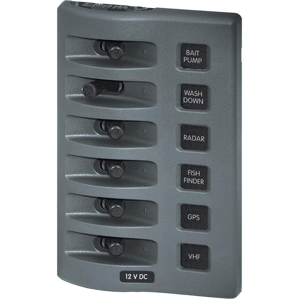 Blue Sea System Qualifies for Free Shipping Blue Sea Weatherdeck Panel 6-Position No Circuit #4307