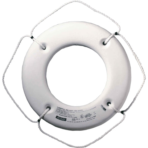 Cal-June USCG Approved Hard Shell Series Life Ring 30" White #HS-30 W