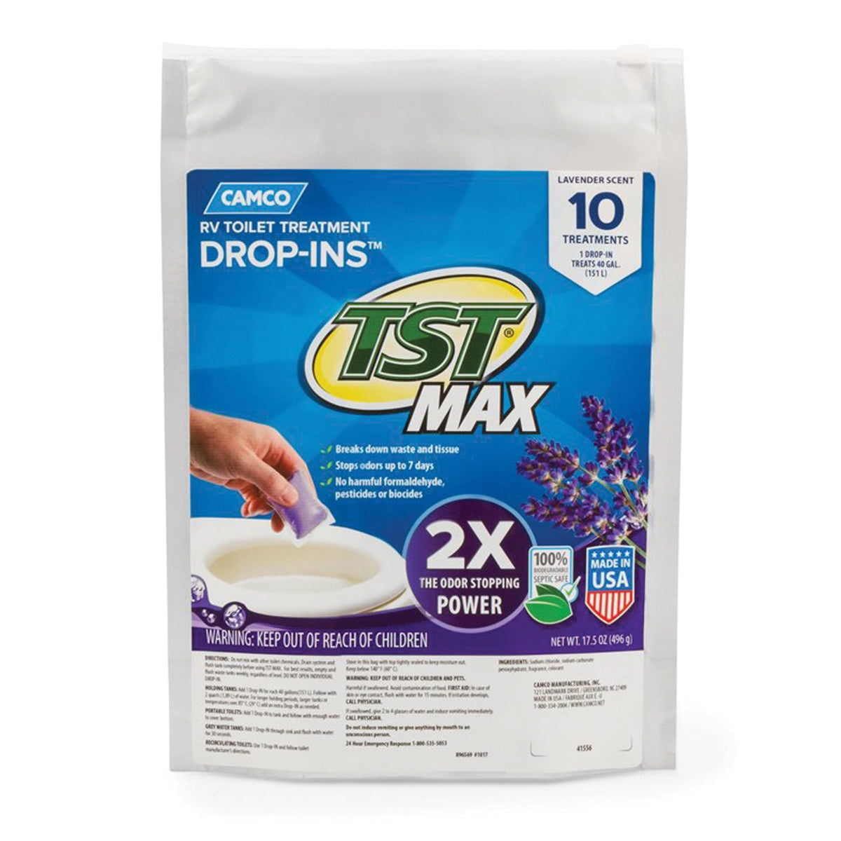Camco Qualifies for Free Shipping Camco TST Max Drop-Ins Lavender Scent 10-pk #41556
