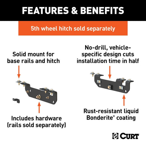 CURT Qualifies for Free Shipping CURT 5th Wheel Install Brackets Select F-250 F-350 F-450 SD #16424