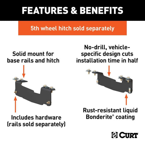 CURT Qualifies for Free Shipping CURT 5th Wheel Install Brackets Select Ford F-150 Except 5.5' Bed #16441