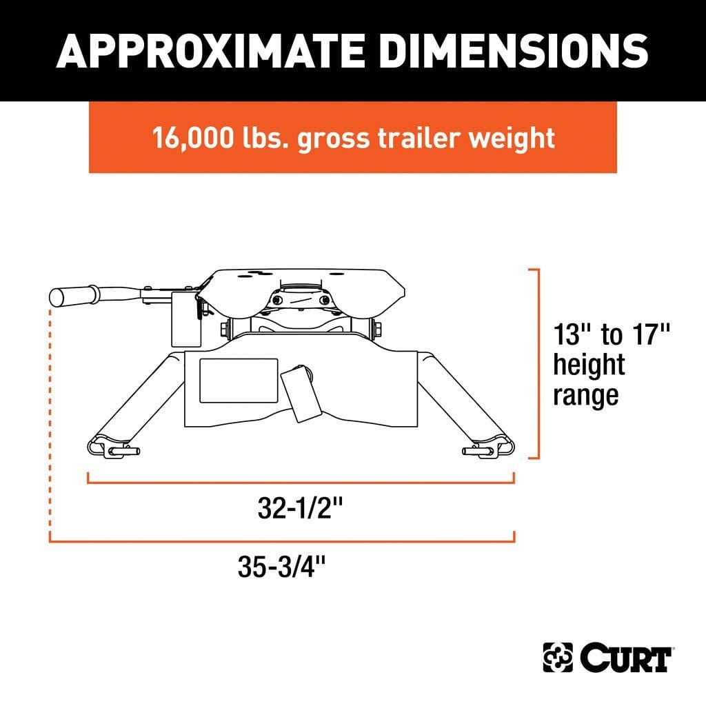 CURT Truck Freight - Not Qualified for Free Shipping CURT A16 5th Wheel Hitch #16120