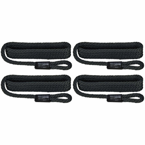 Extreme Max Qualifies for Free Shipping Extreme Max BoatTector MFP Fender Line 4-pk 3/8" x 5' Black #3006.3363