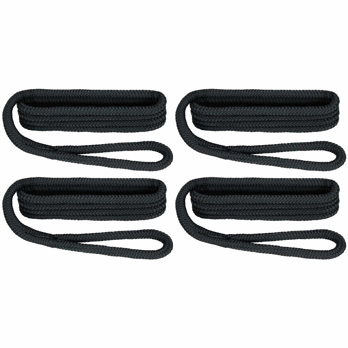 Extreme Max Qualifies for Free Shipping Extreme Max BoatTector Premium Fender Line 4-pk 3/8" x 6' Black #3006.3383