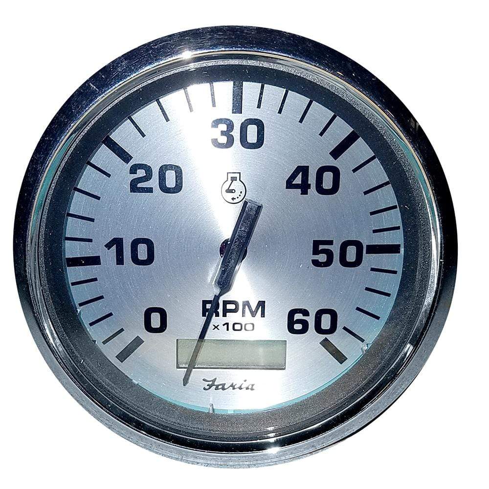 Faria Qualifies for Free Shipping Faria 4" Tach with Hourmeter 6000 RPM Gas Inboard #36032