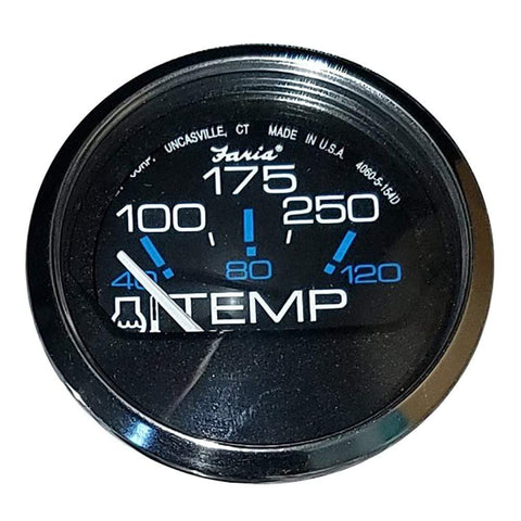 Faria Qualifies for Free Shipping Faria Chesapeake SS Black Water Temperature Gauge 100-250 #13704