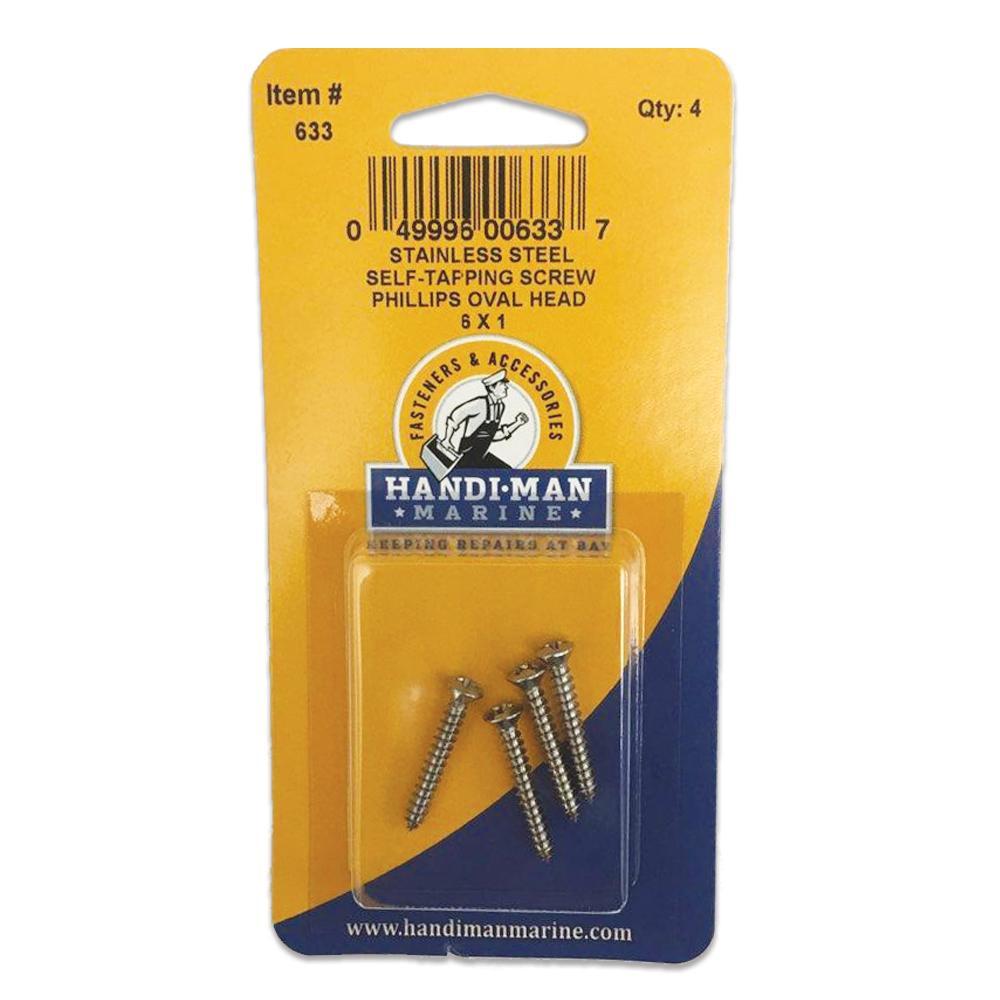 Handi-Man Marine Qualifies for Free Shipping Handi-Man Marine Oval Head Metal Screw Phillips 6 x 1" #633