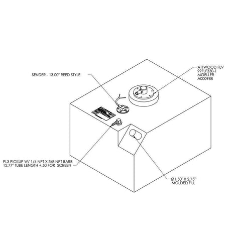 Moeller 27 Gallon Redi Fuel Tank #FTA001108BR