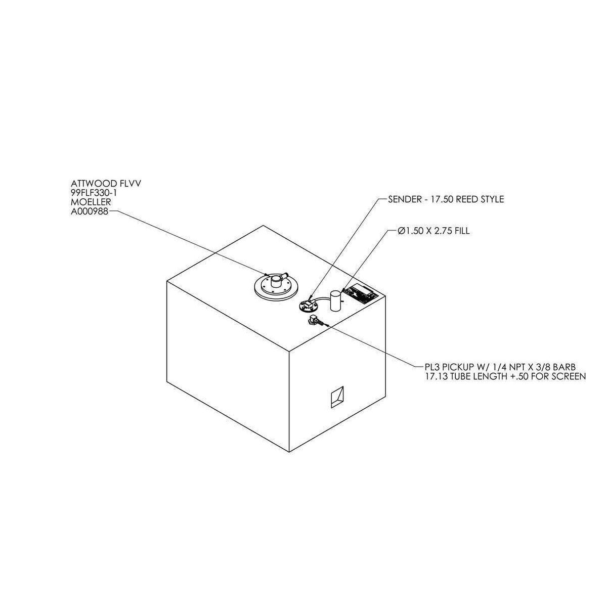 Moeller 40 Gallon Redi Fuel Tank #FTA001110BR